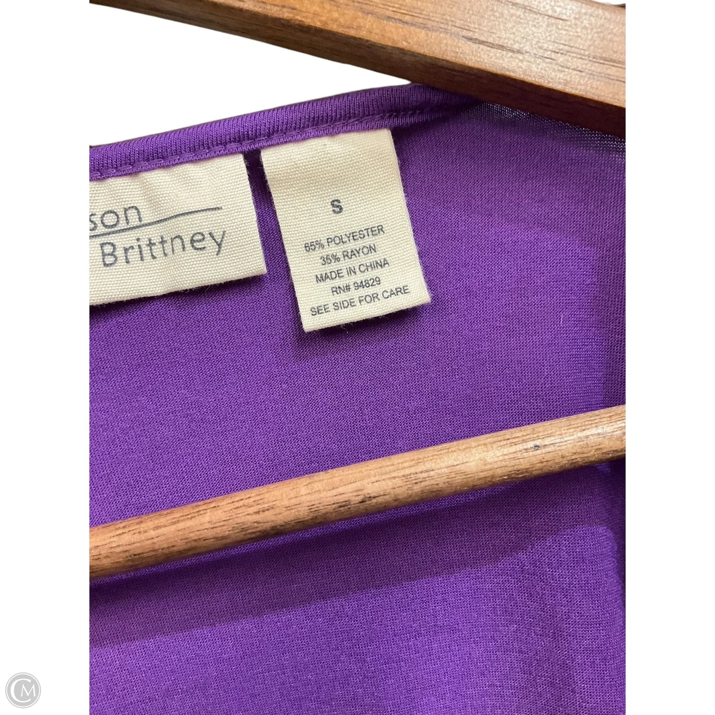 Top Sleeveless By Allison Brittney In Purple, Size: S