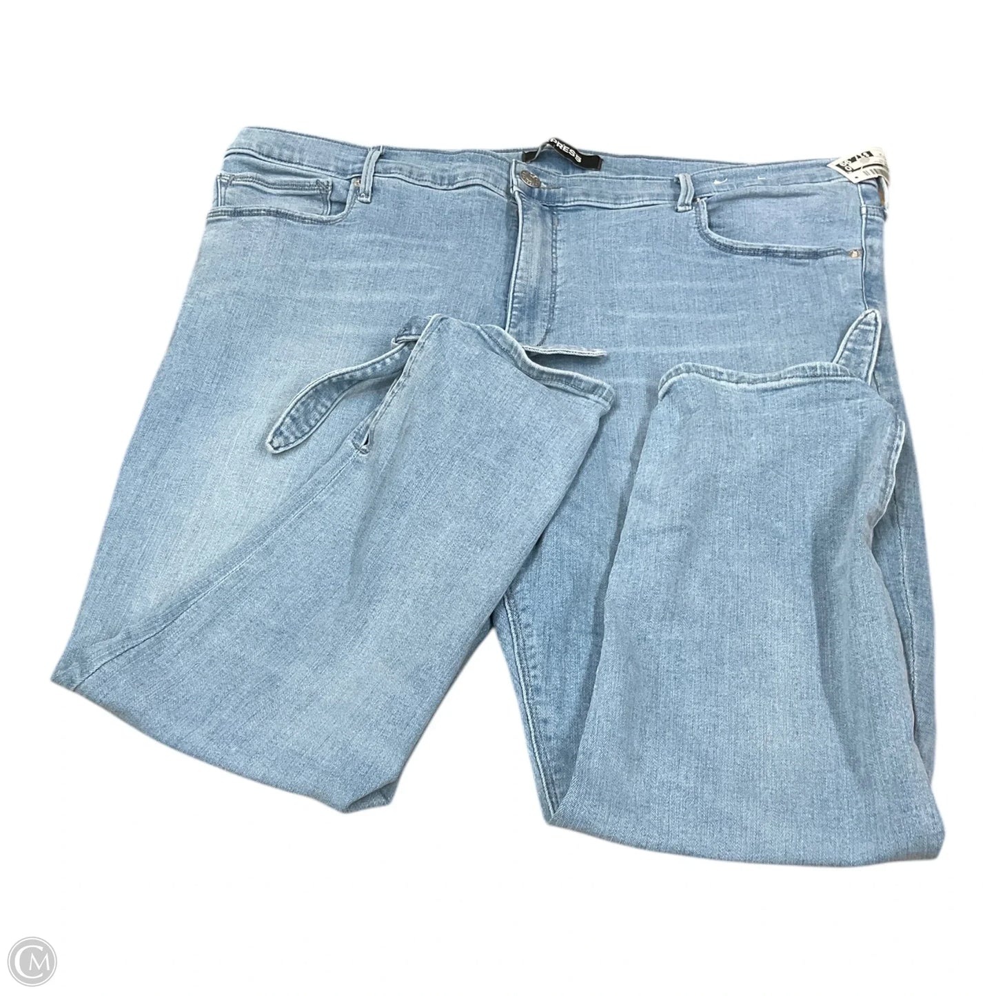 Jeans Straight By Express In Blue Denim, Size: 18