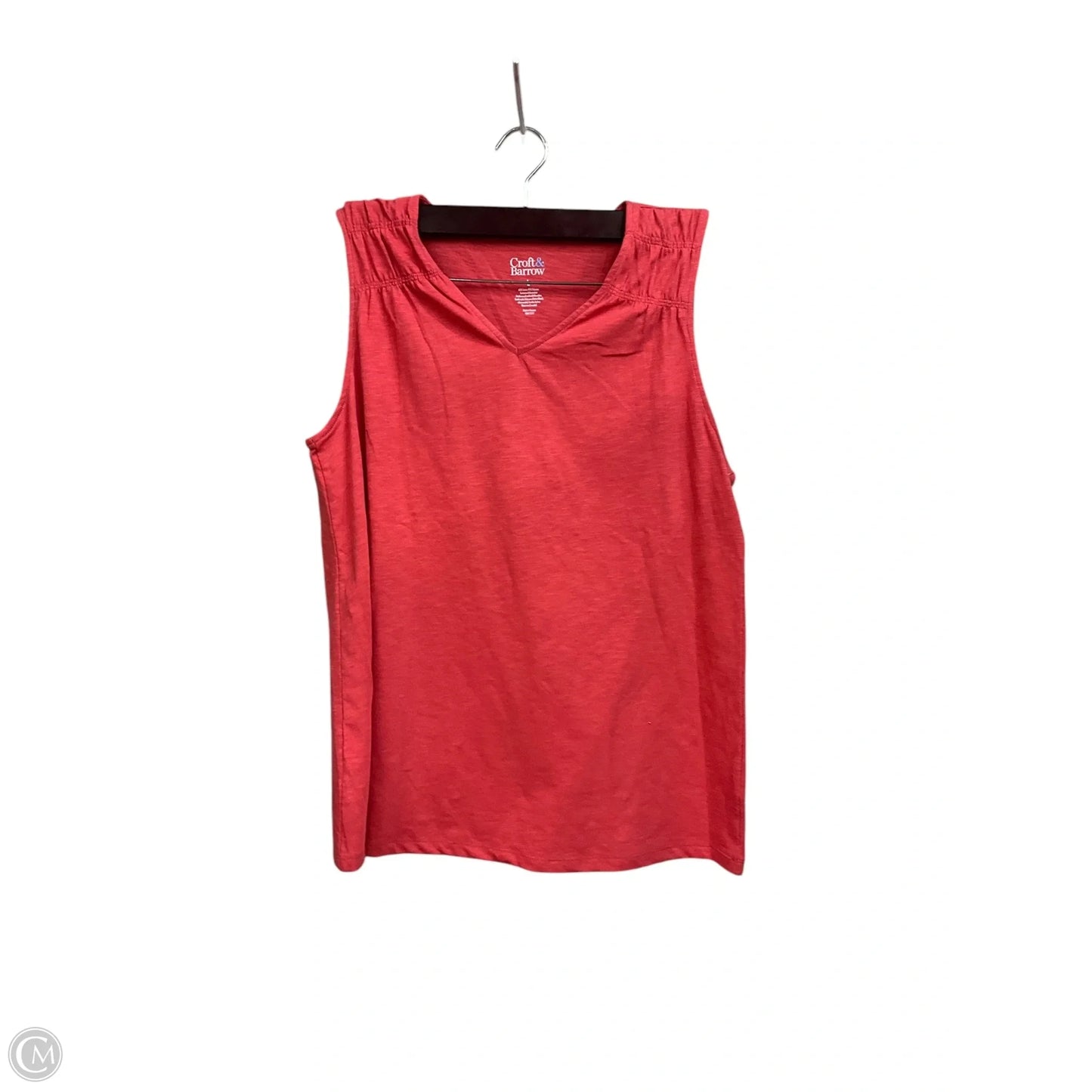 Top Sleeveless By Croft And Barrow In Red, Size: L