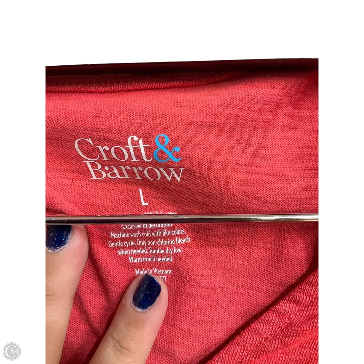 Top Sleeveless By Croft And Barrow In Red, Size: L