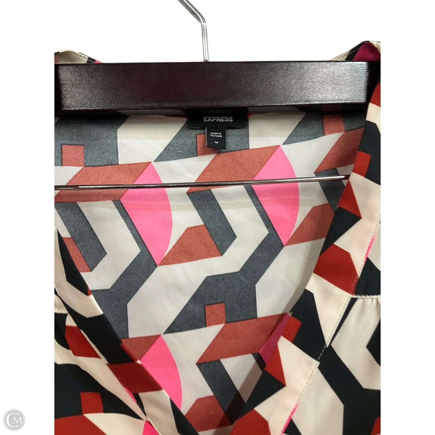 Blouse Long Sleeve By Express In Multi-colored, Size: M