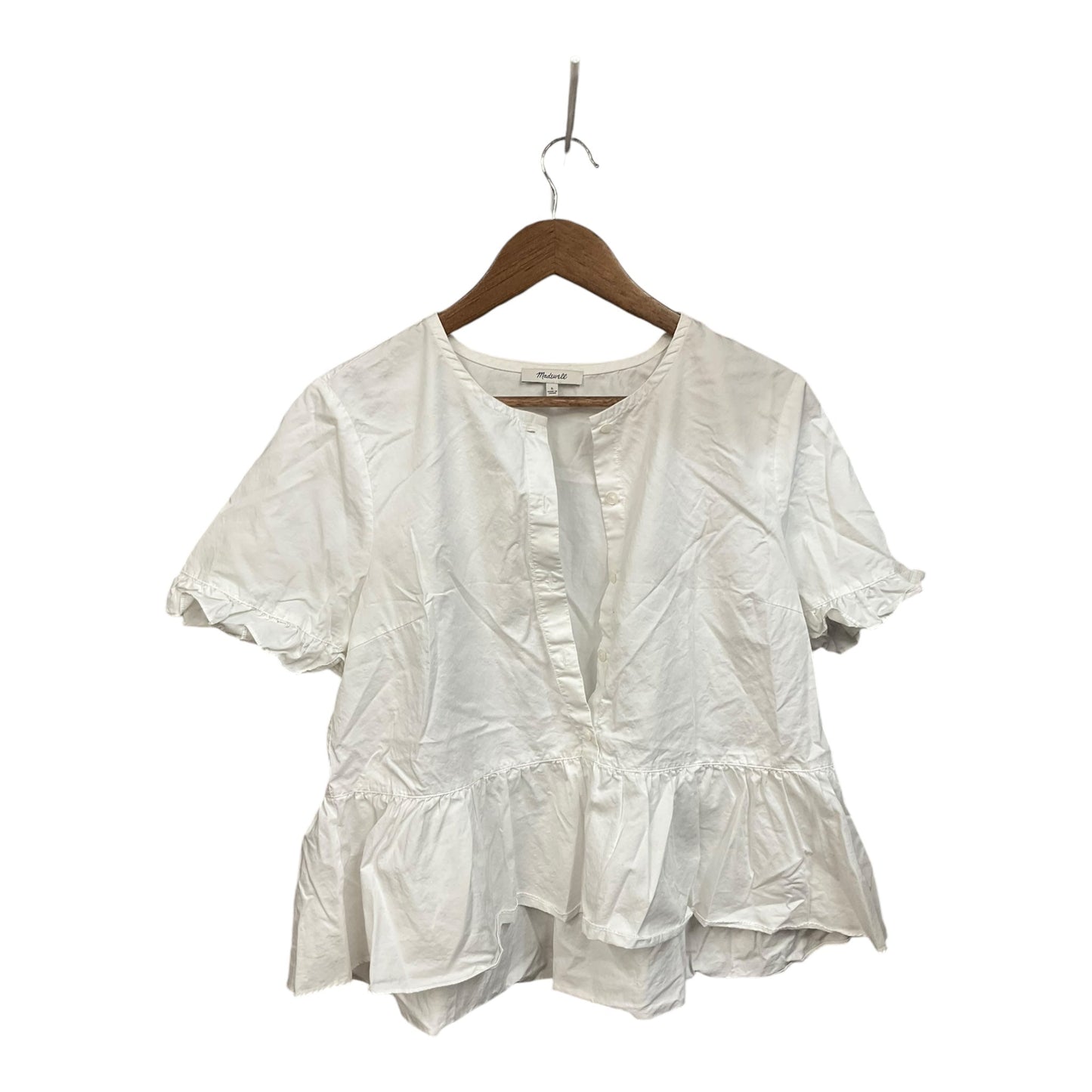 Top Short Sleeve By Madewell In White, Size: L