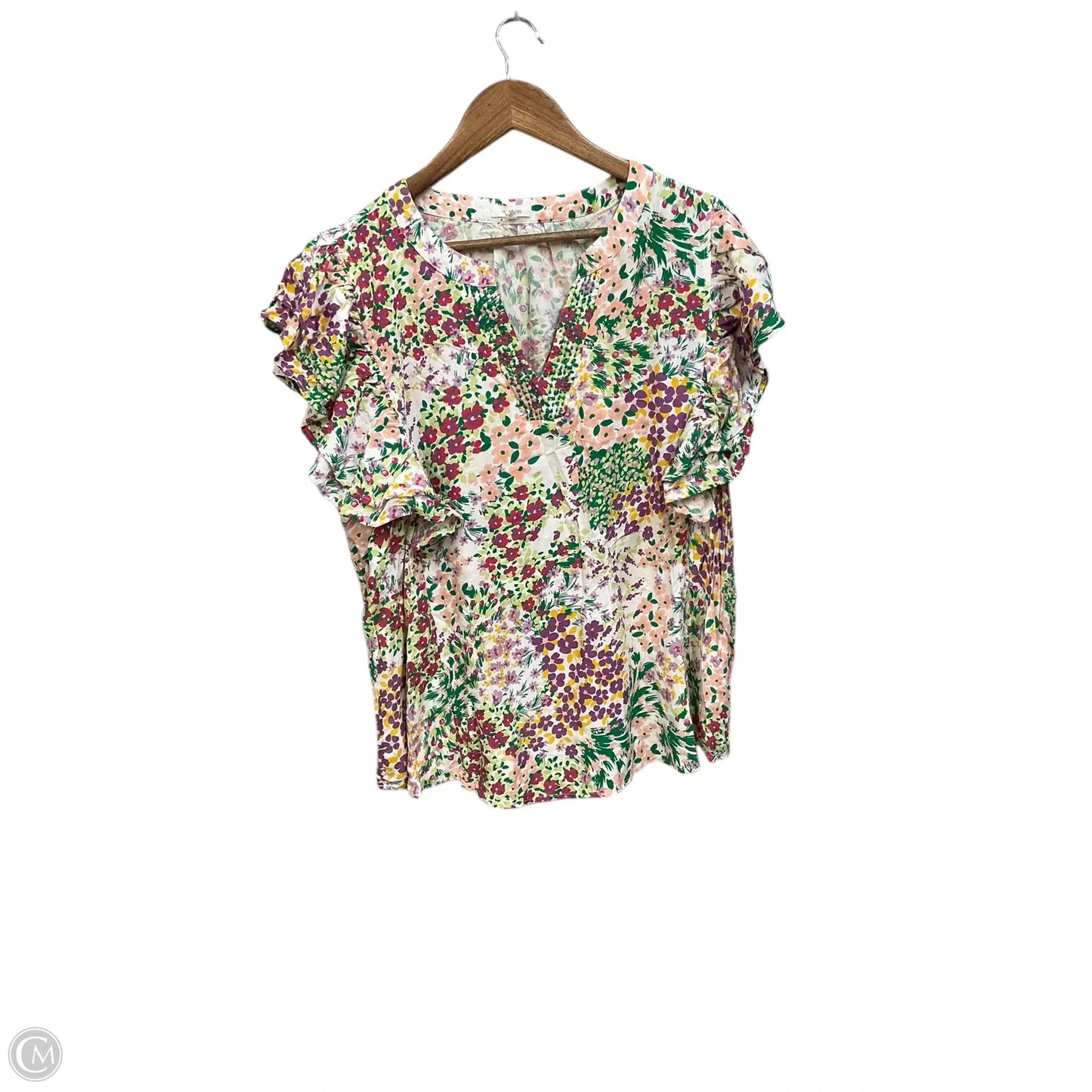Top Short Sleeve By Maurices In Floral Print, Size: 3x
