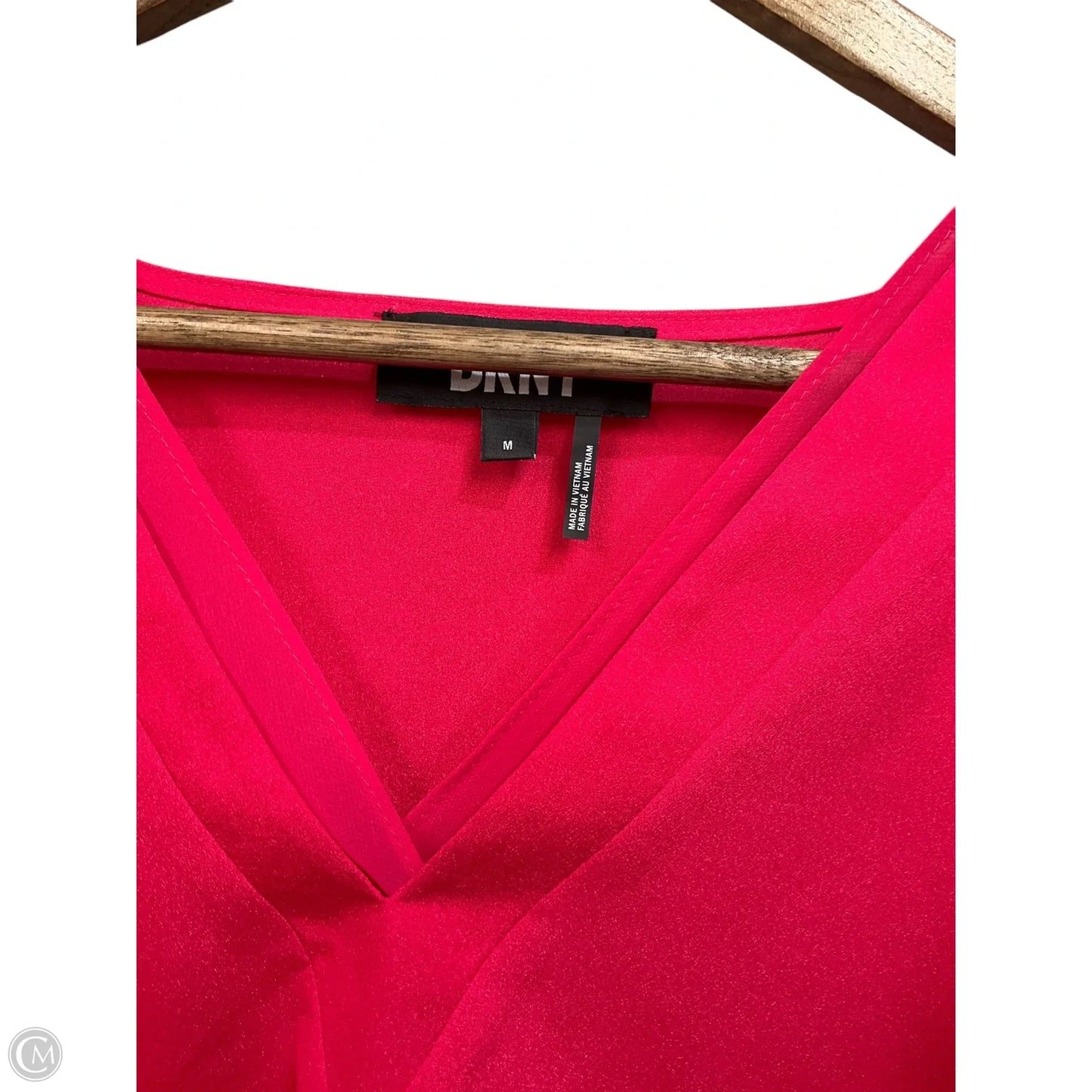 Blouse Short Sleeve By Dkny In Pink, Size: M