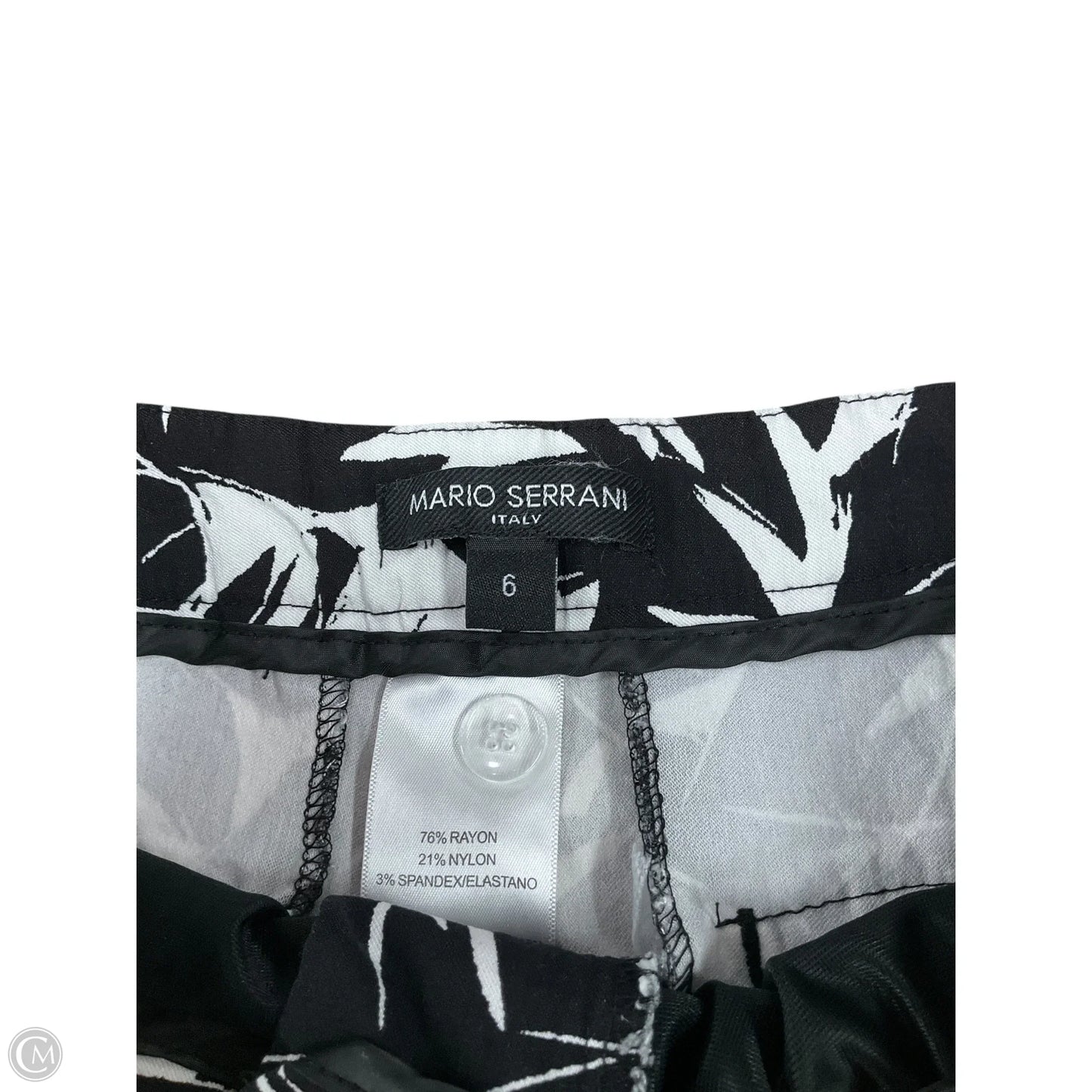 Shorts By Mario Serrani In Black & White, Size: 6