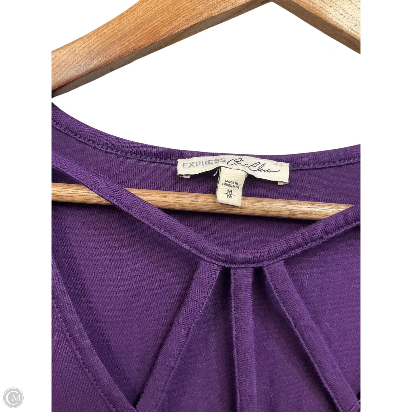 Top Short Sleeve By Express In Purple, Size: M