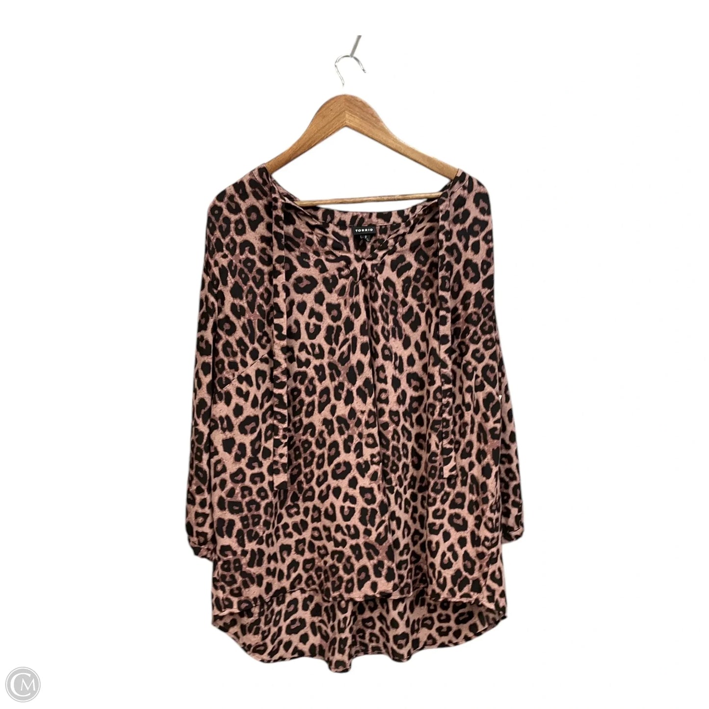Blouse Long Sleeve By Torrid In Animal Print, Size: 3x
