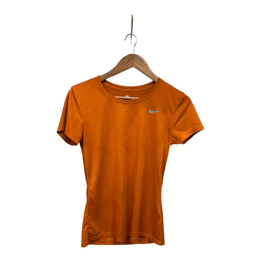 Athletic Top Short Sleeve By Nike In Orange, Size: S