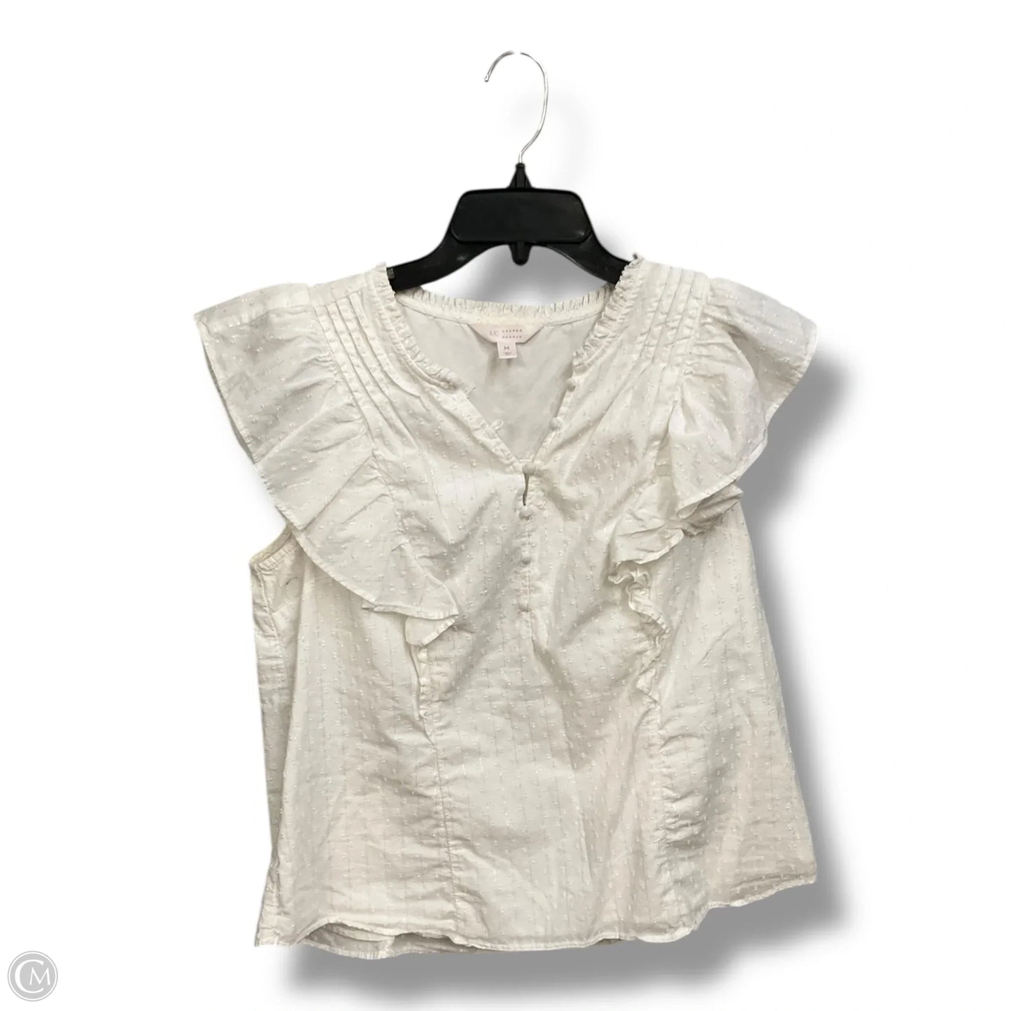 Top Sleeveless By Lc Lauren Conrad In White, Size: M