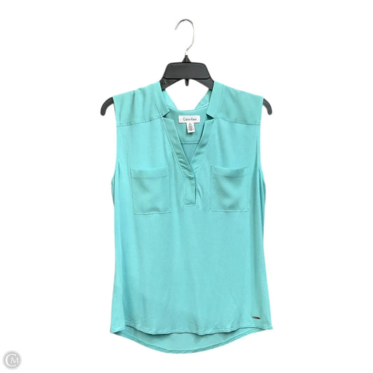 Top Sleeveless By Calvin Klein In Teal, Size: S