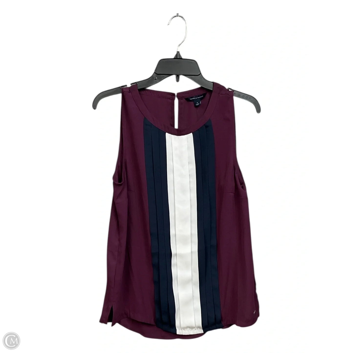 Top Sleeveless By Tommy Hilfiger In Maroon, Size: M