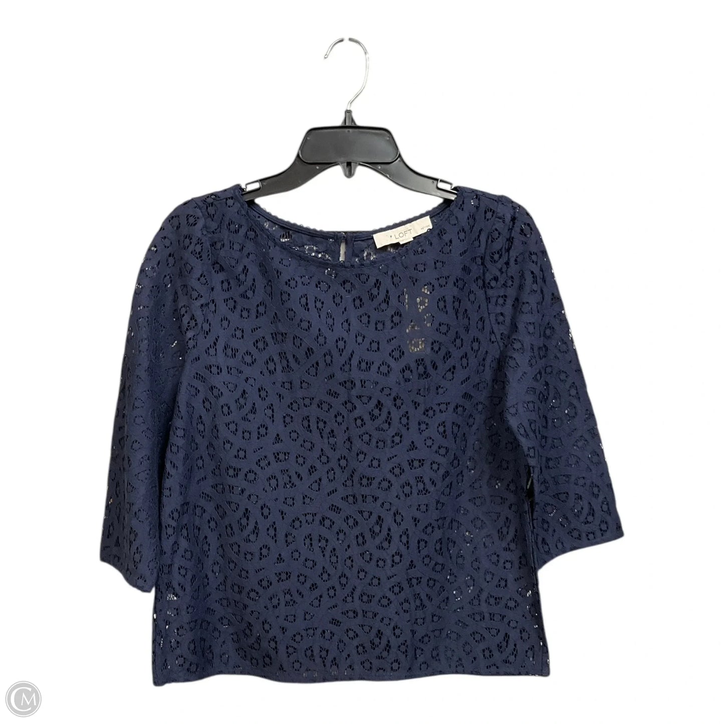 Top 3/4 Sleeve By Loft In Blue & Brown, Size: Sp
