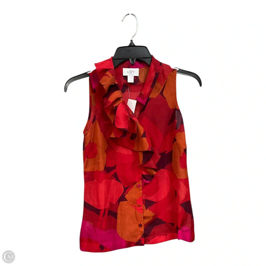 Top Sleeveless By Loft In Red, Size: Xxsp