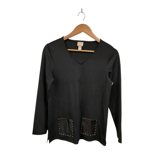 Top Long Sleeve By Chicos In Black, Size: Xs