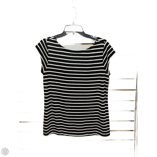 Top Short Sleeve By Loft In Black & White, Size: M