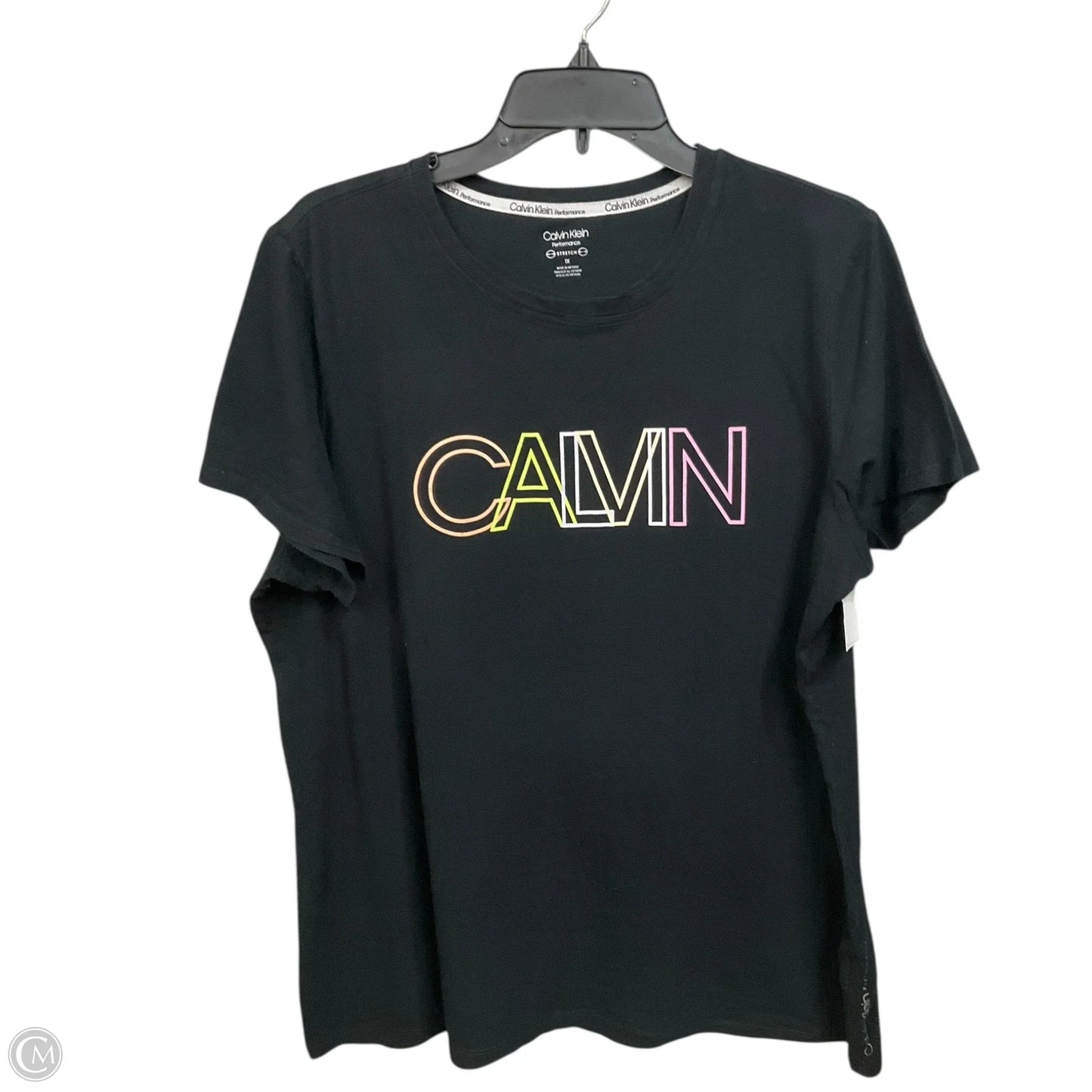 Top Short Sleeve By Calvin Klein Performance In Black, Size: 1x