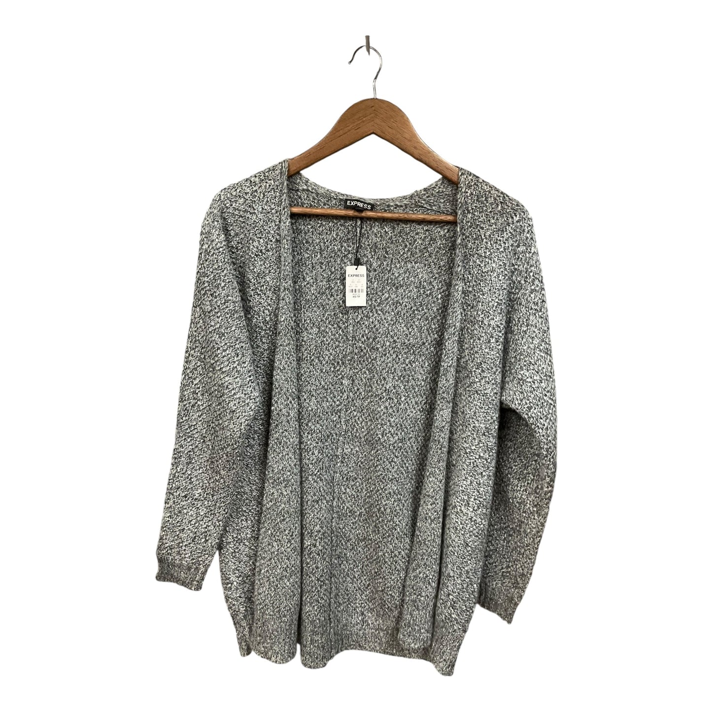 Cardigan By Express In Grey, Size: Xs