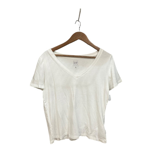 Top Short Sleeve By Gap In White, Size: M