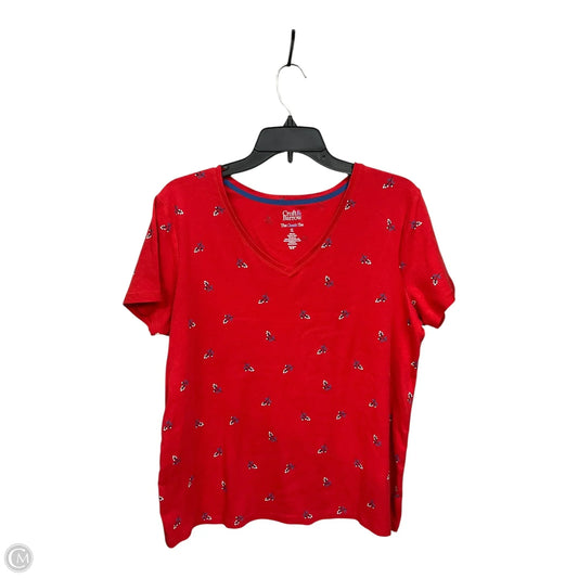 Top Short Sleeve By Croft And Barrow In Red, Size: Xl