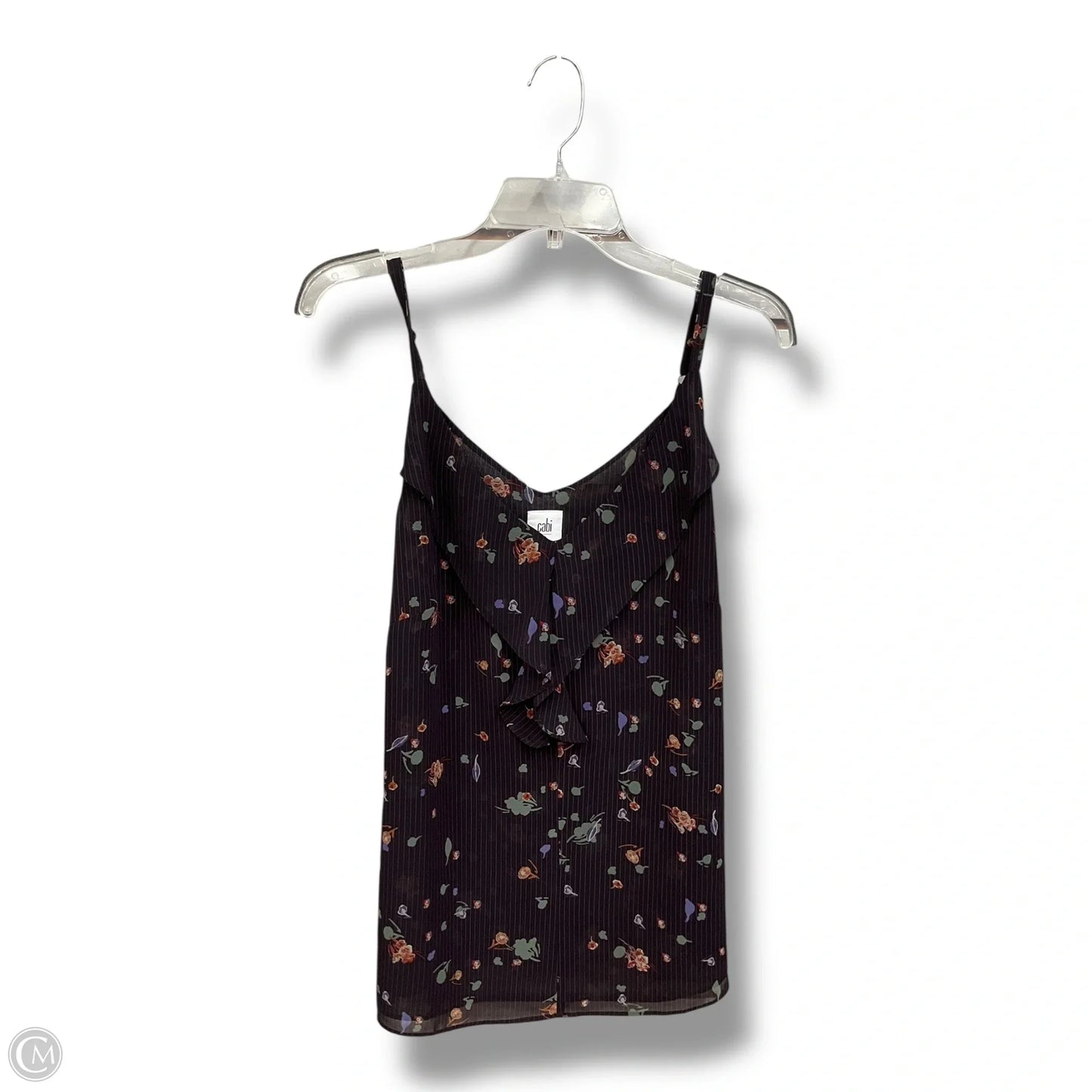 Top Sleeveless By Cabi In Black & Pink, Size: M