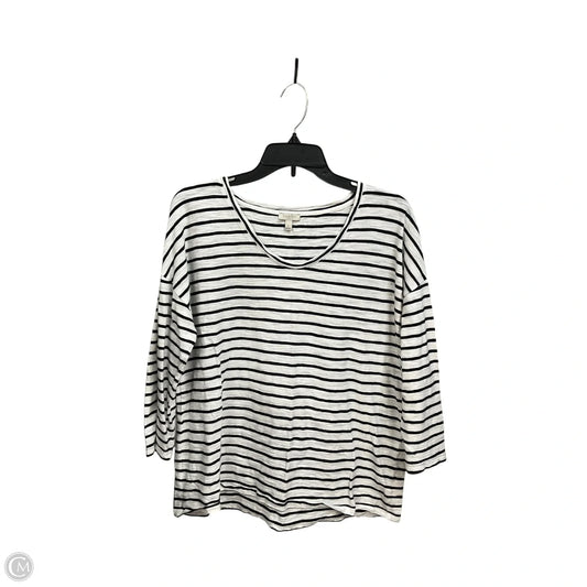 Top 3/4 Sleeve By Talbots In Striped Pattern, Size: L