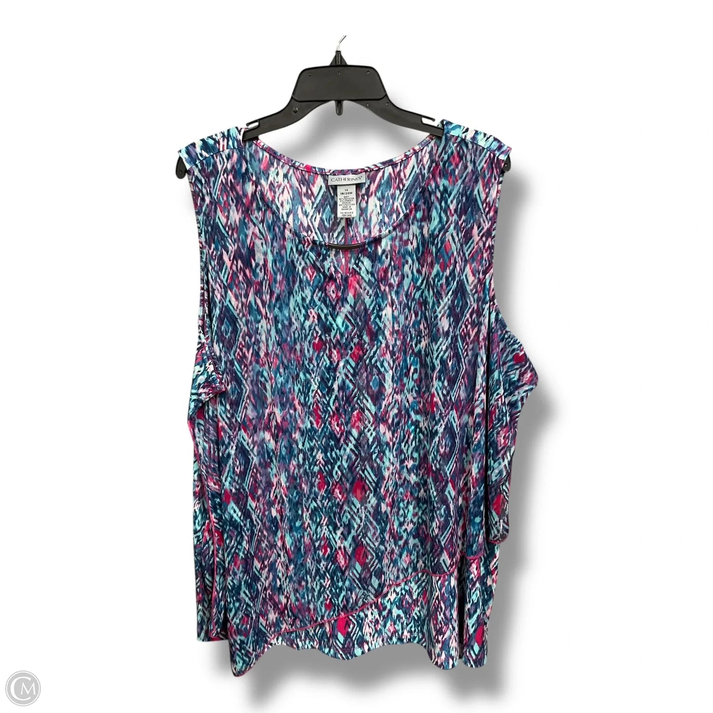 Top Sleeveless By Catherines In Multi-colored, Size: 1x