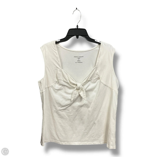 Top Sleeveless By Jessica London In White, Size: L