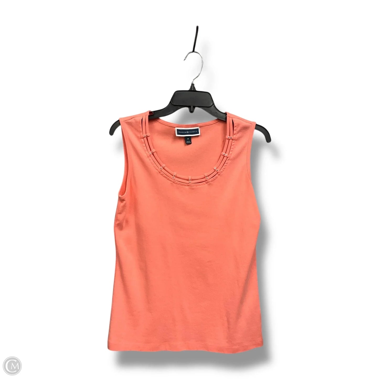 Top Sleeveless By Karen Scott In Peach, Size: M