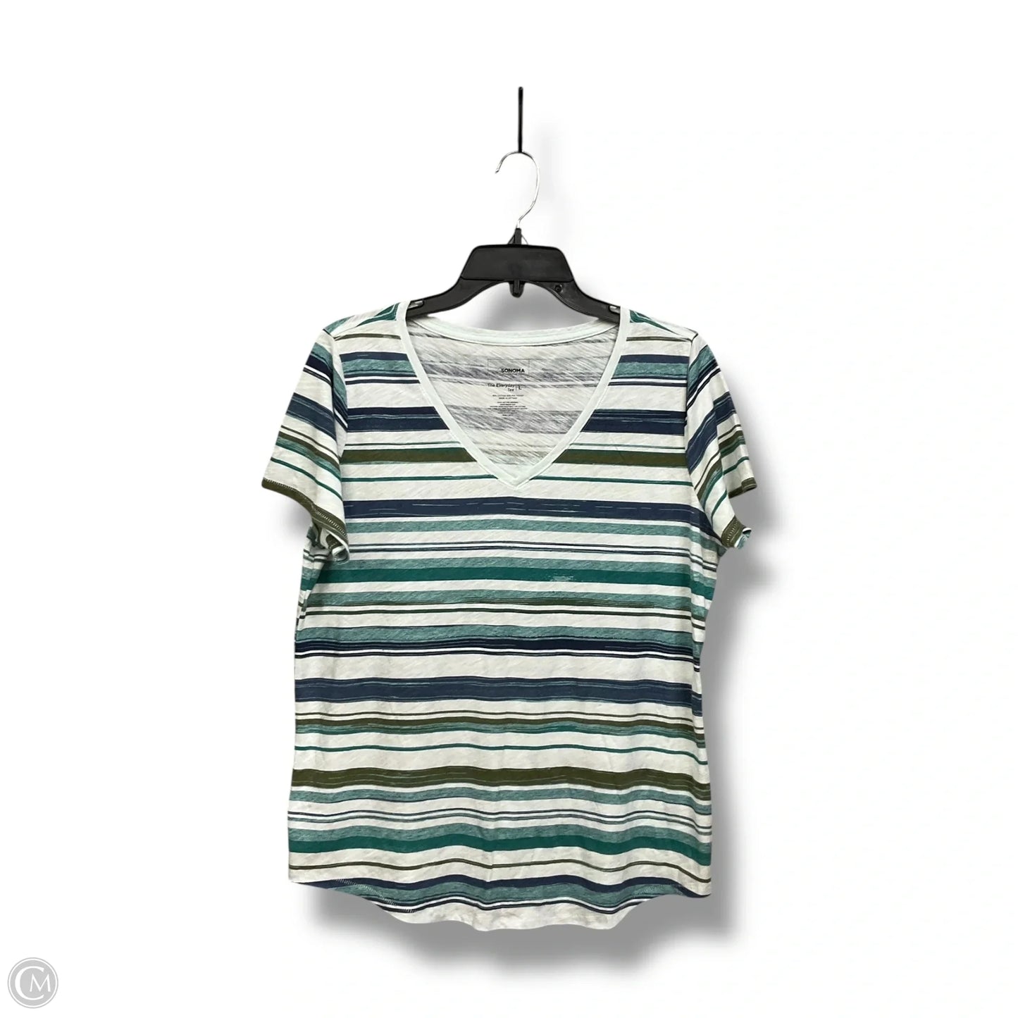 Top Short Sleeve By Sonoma In Blue & Green, Size: L