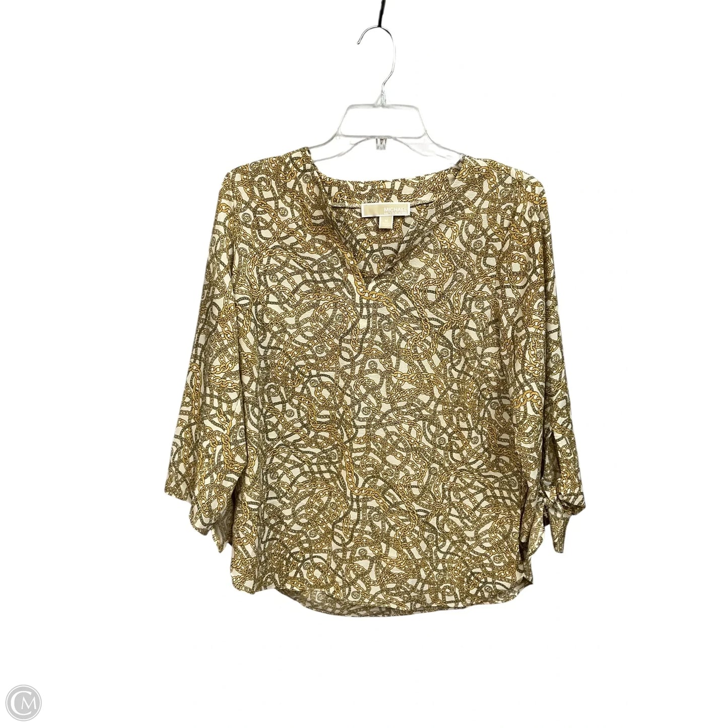 Top Long Sleeve Designer By Michael Kors In Yellow, Size: M