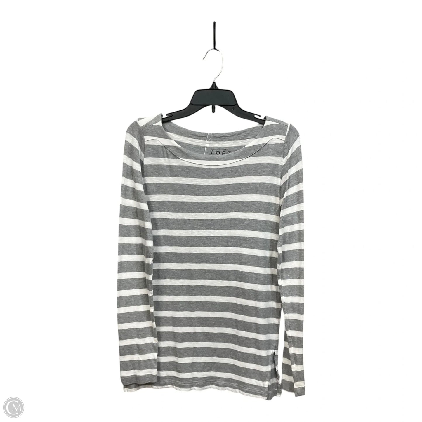 Top Long Sleeve By Loft In Striped Pattern, Size: M