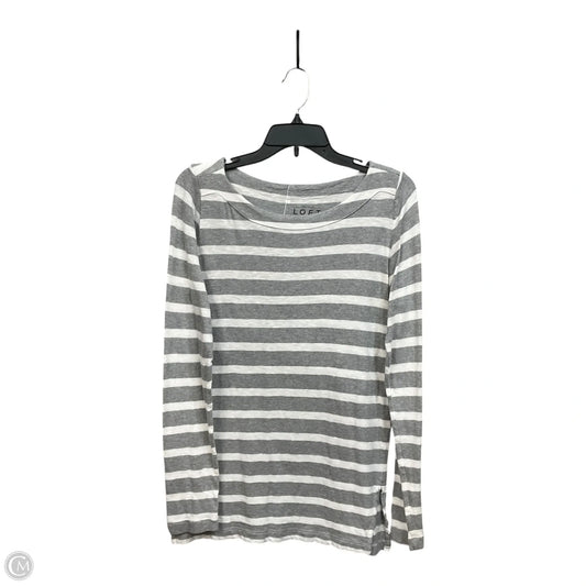 Top Long Sleeve By Loft In Striped Pattern, Size: M