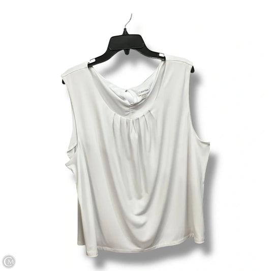 Top Sleeveless By Calvin Klein Performance In White, Size: 3x
