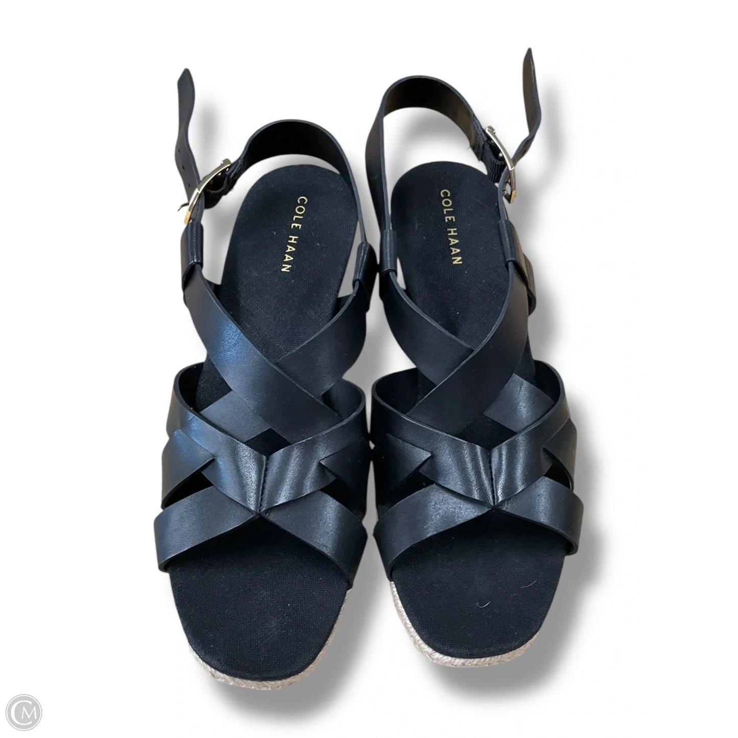 Sandals Heels Wedge By Cole-haan In Black, Size: 7