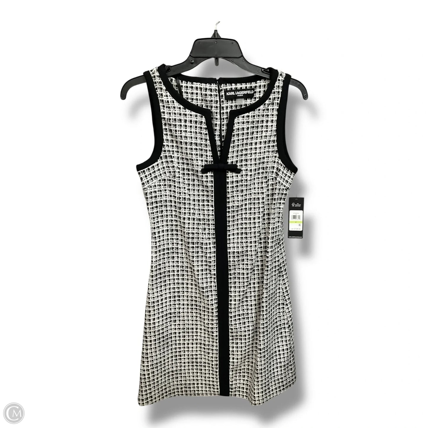 Dress Designer By Karl Lagerfeld In Black & White, Size: S
