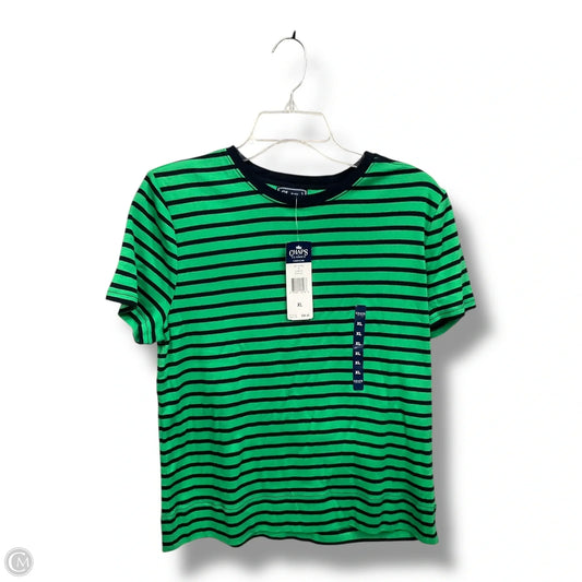 Top Short Sleeve By Chaps In Striped Pattern, Size: Xl