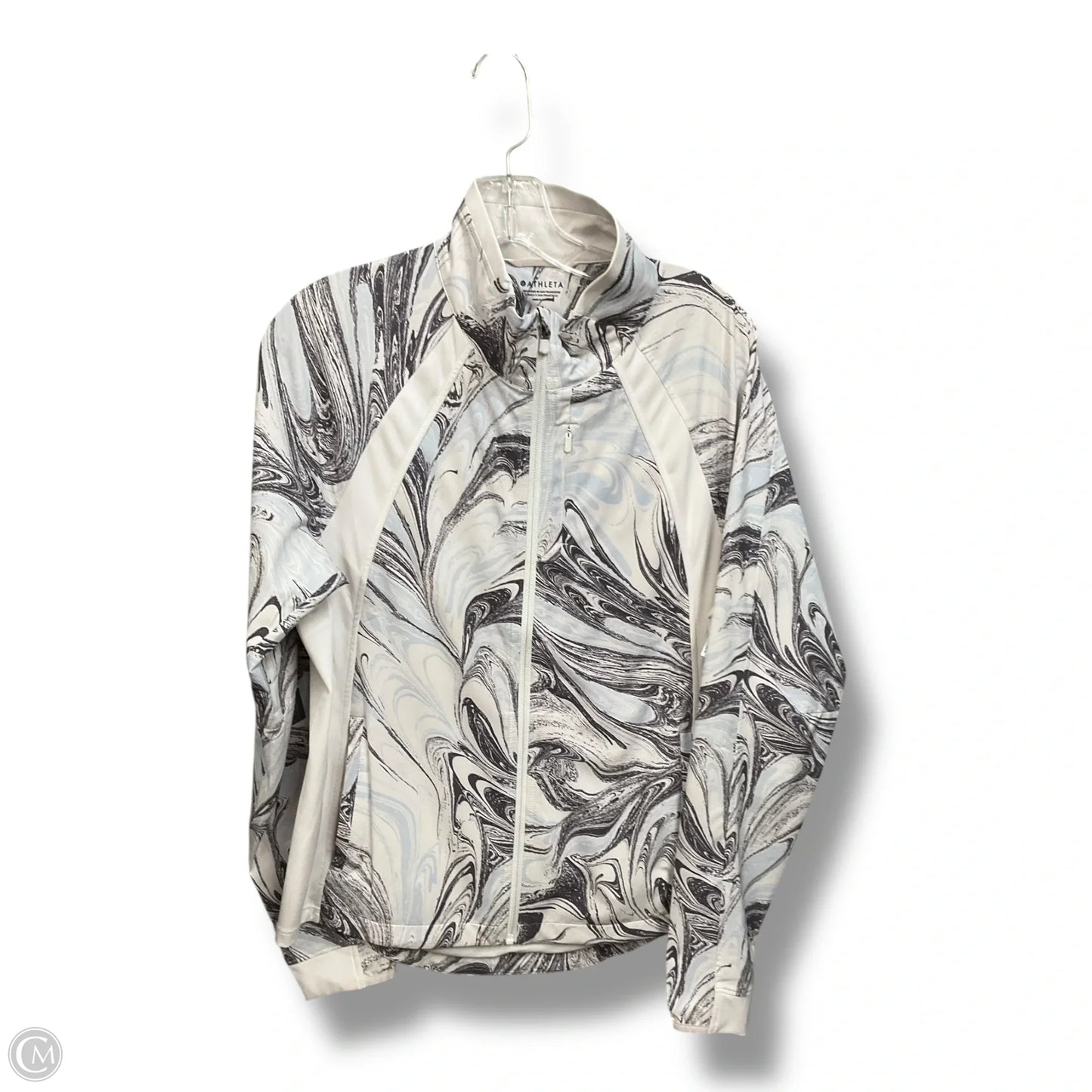 Athletic Jacket By Athleta In Grey & White, Size: M