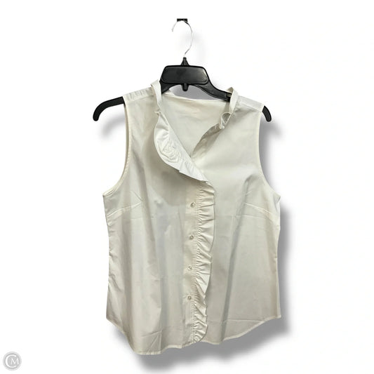 Top Sleeveless By Ann Taylor In White, Size: M
