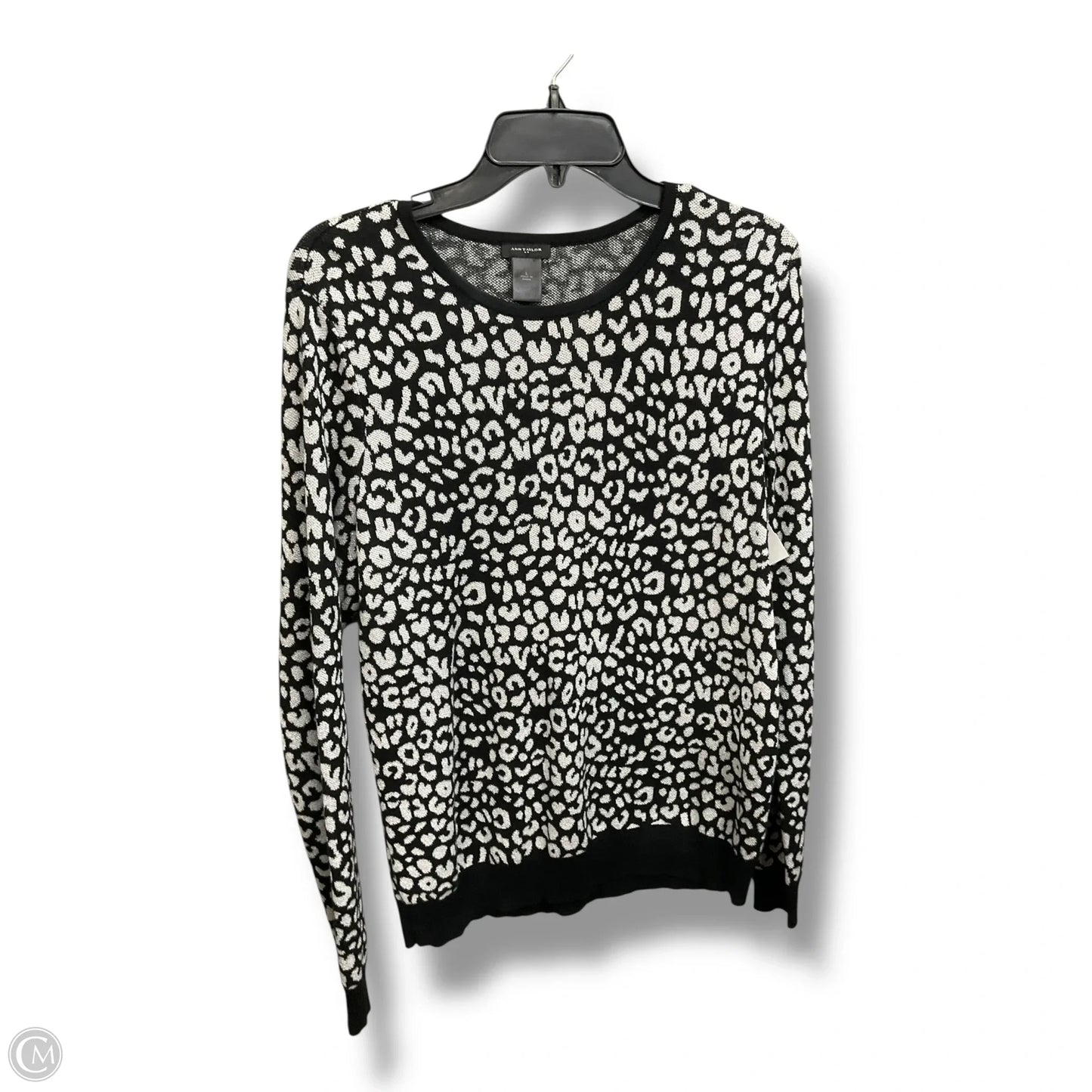Sweater By Ann Taylor In Black & White, Size: L