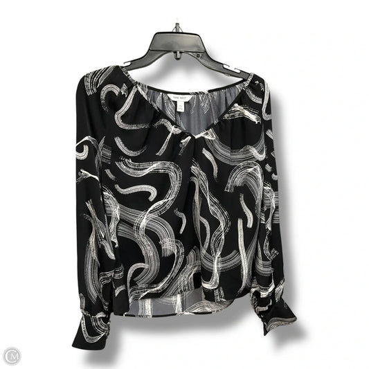 Top Long Sleeve By Nine West In Black & White, Size: Xs