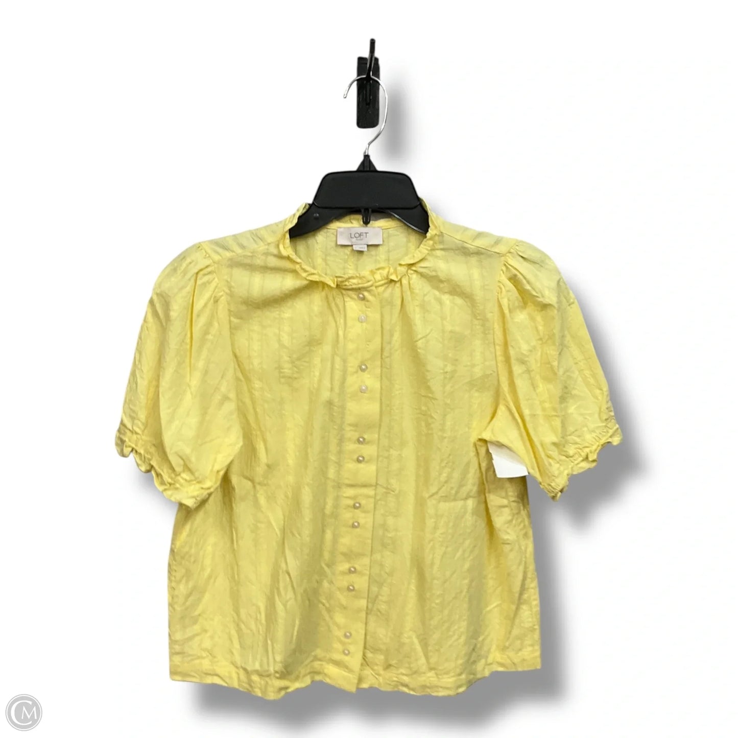 Blouse Short Sleeve By Loft In Yellow, Size: S