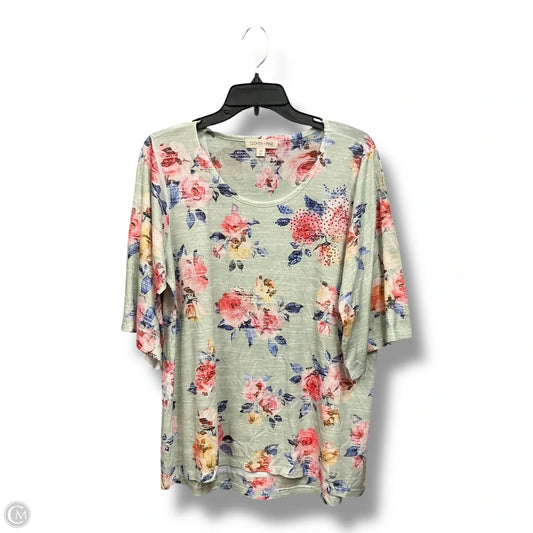 Top Short Sleeve By Clothes Mentor In Floral Print, Size: M