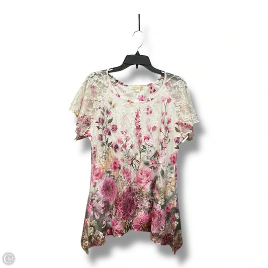 Top Short Sleeve By Clothes Mentor In Floral Print, Size: L