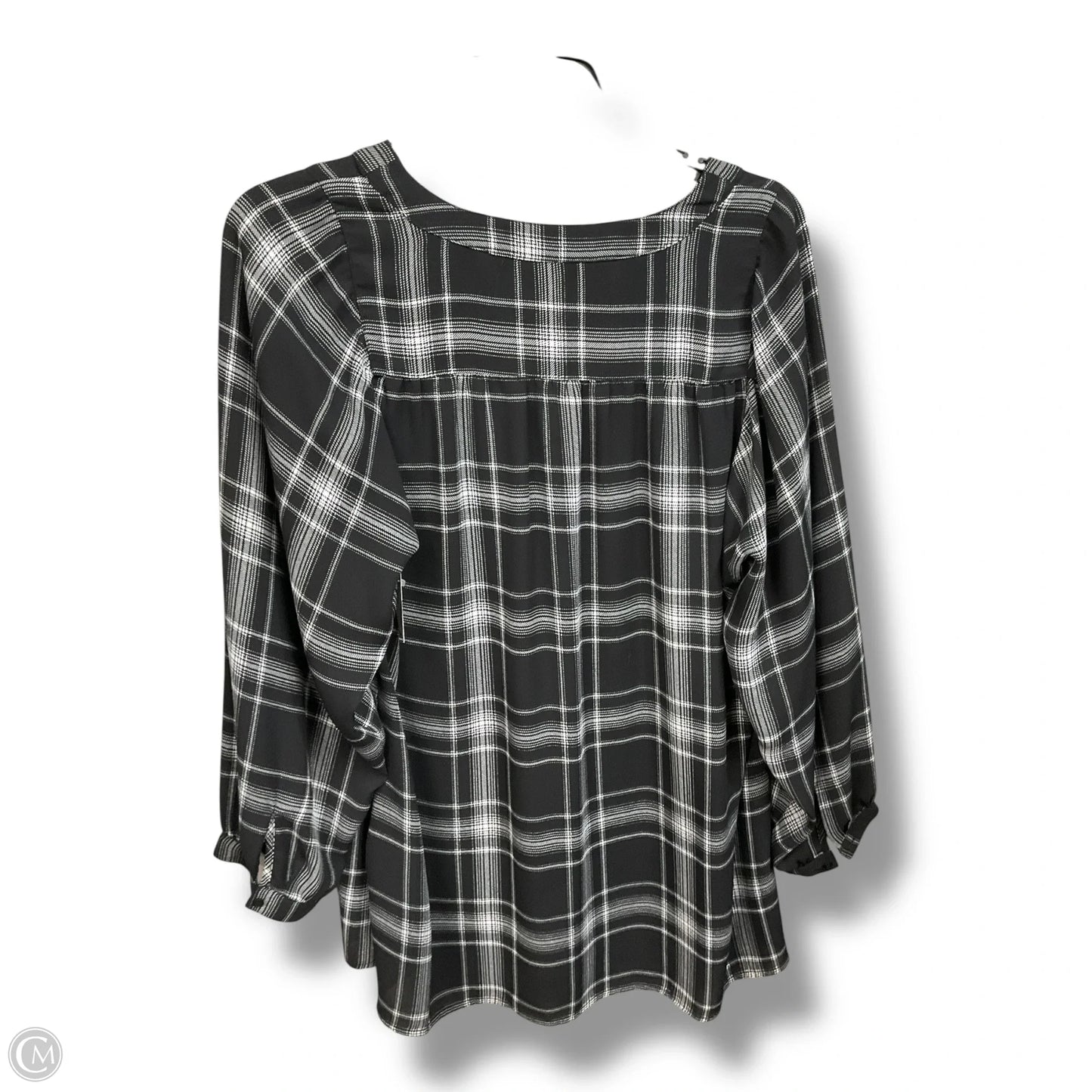 Blouse Long Sleeve By Loft In Black & White, Size: S