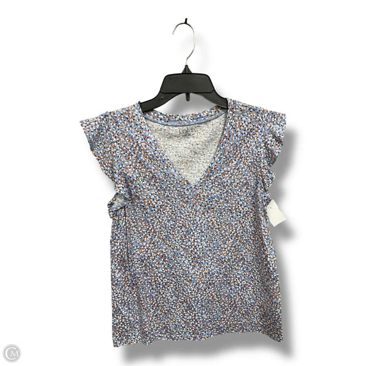 Top Short Sleeve By Loft In Multi-colored, Size: S