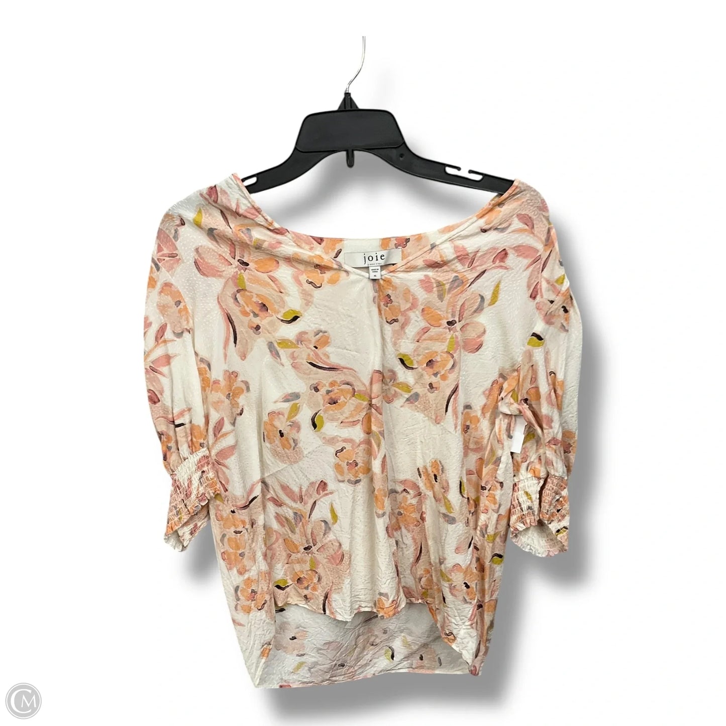 Top Short Sleeve By Joie In Floral Print, Size: Xl