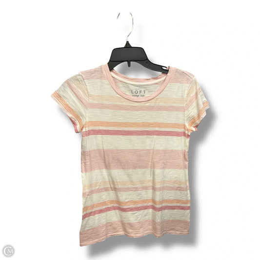 Top Short Sleeve By Loft In Striped Pattern, Size: Xs