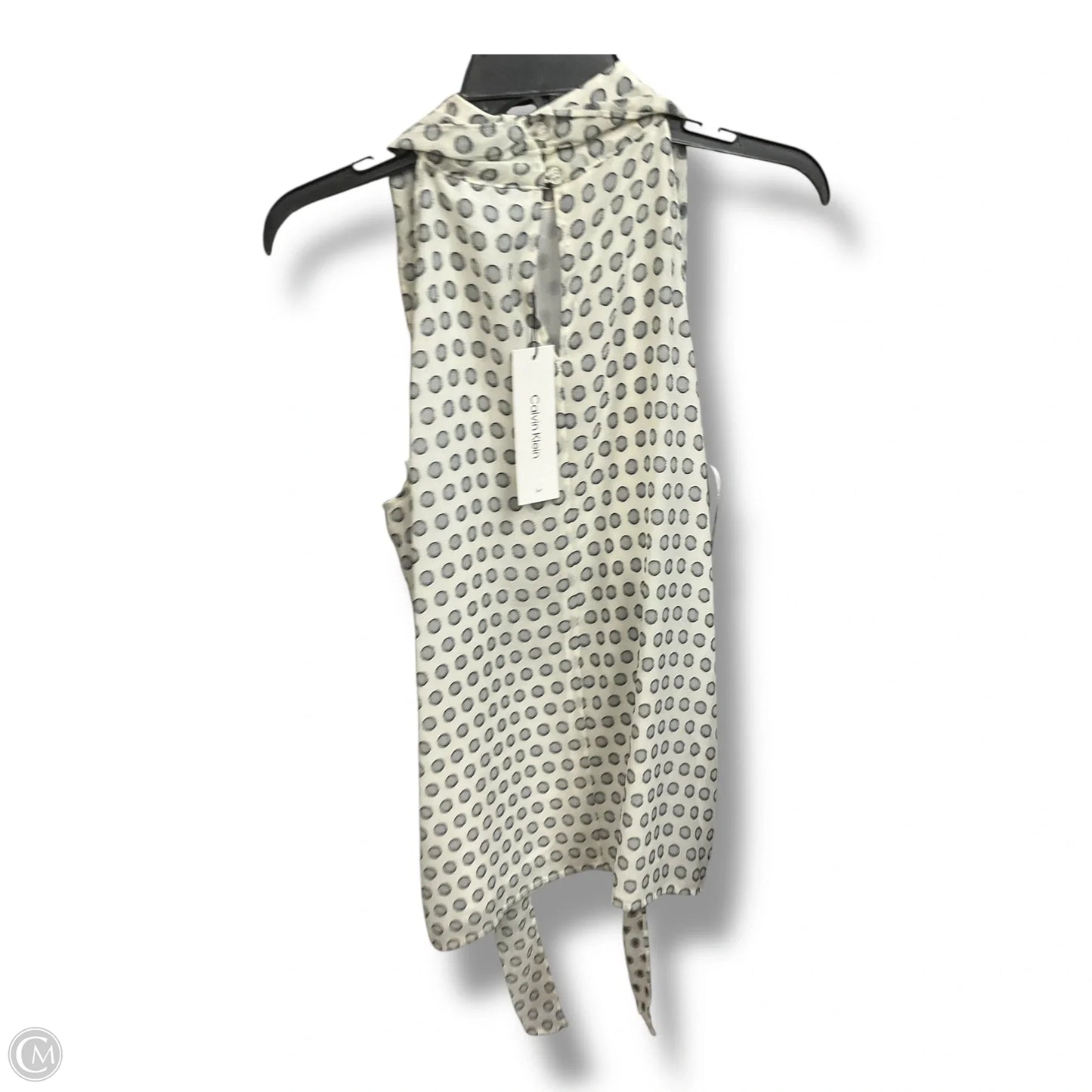 Top Sleeveless By Calvin Klein In Cream, Size: L