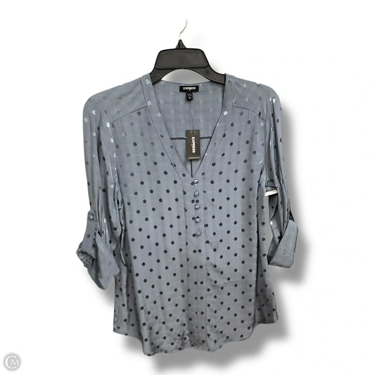 Blouse Long Sleeve By Express In Blue, Size: S