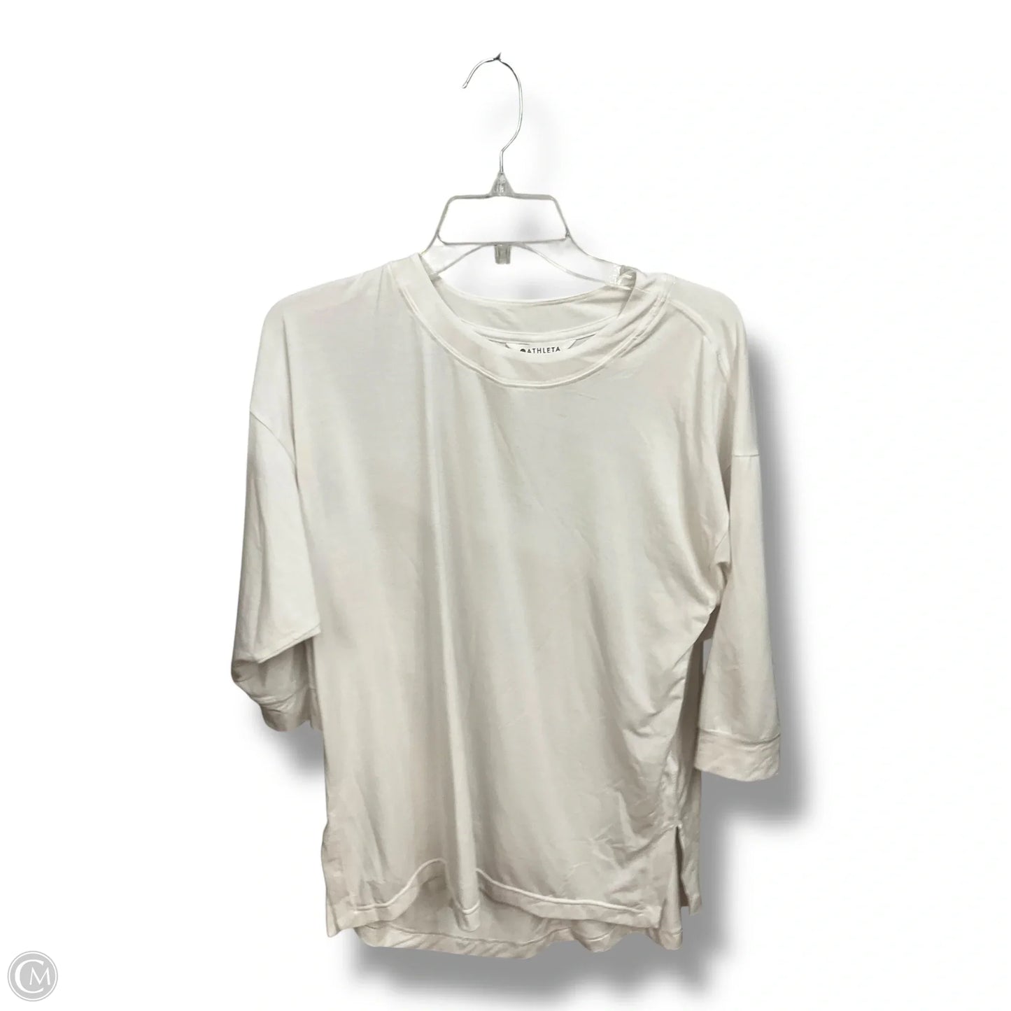 Athletic Top Long Sleeve Collar By Athleta In White, Size: M